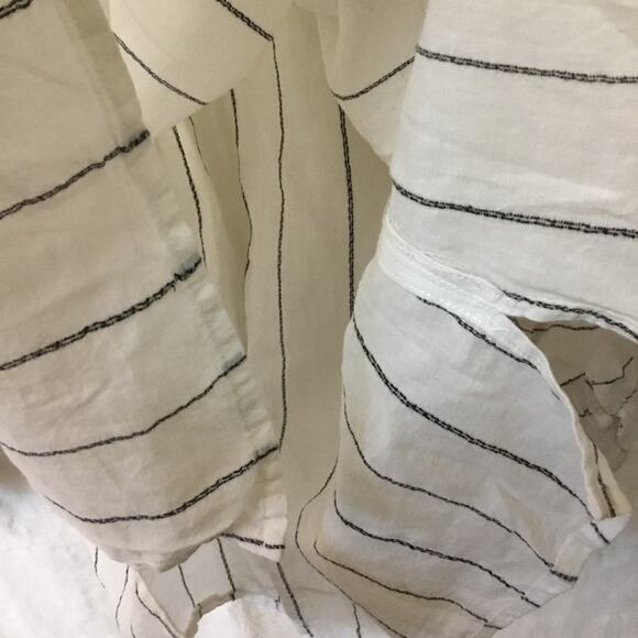 Joie White and Black Striped Peasant Tassel Top - Picture 14 of 15